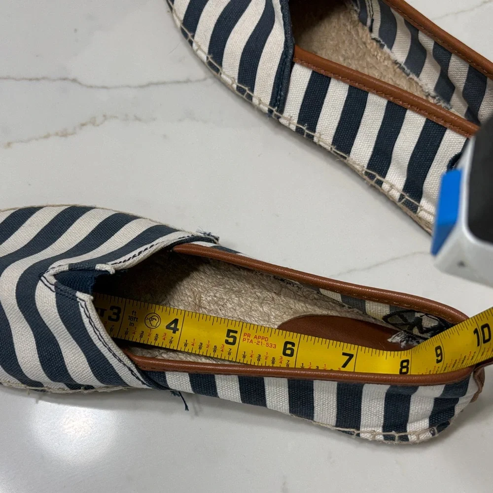 Michael Kors Kids Navy and White Striped Slippers